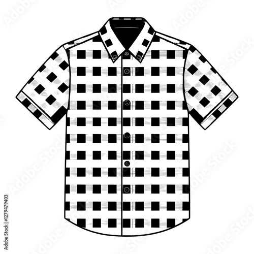 checkered shirt, casual icon vector