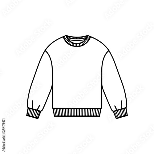 sweater, simple long-sleeved garment icon vector