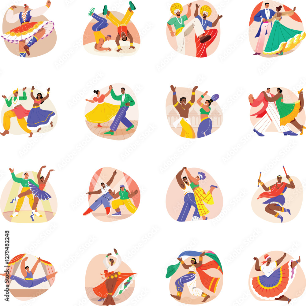 Collection of Flat Style Dance Illustrations
Collection of Flat Style Dance Illustrations