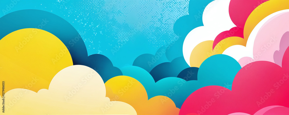 Colorful clouds fill the sky with vibrant hues during a sunny day in a serene setting Colorful clouds fill the sky with vibrant hues during a sunny day in a serene setting