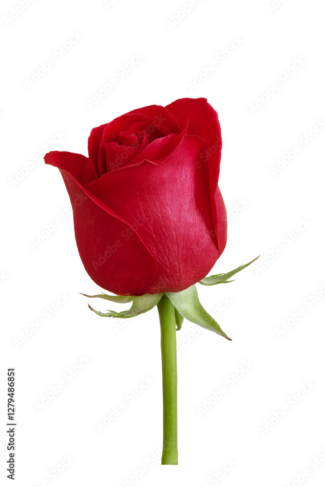 Red rose flower bud.