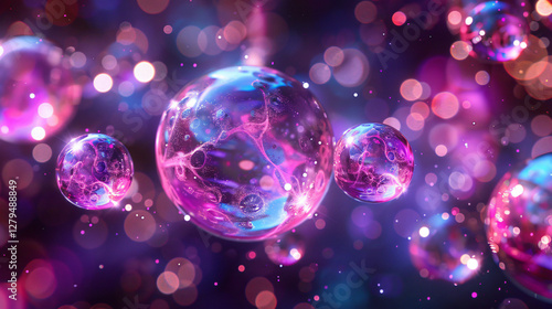A futuristic representation of medical hydrogel technology integrated with smart materials, demonstrating its adaptability and responsive properties at the nanoscale.