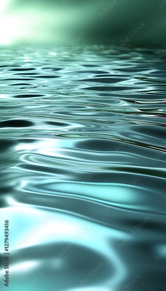 Calm ocean water surface with reflected light and abstract textures