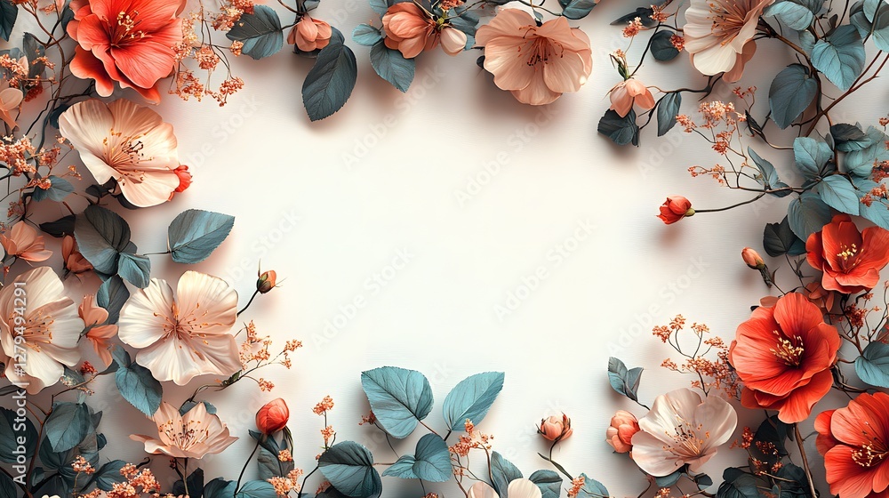 Fototapeta premium frame with flowers
