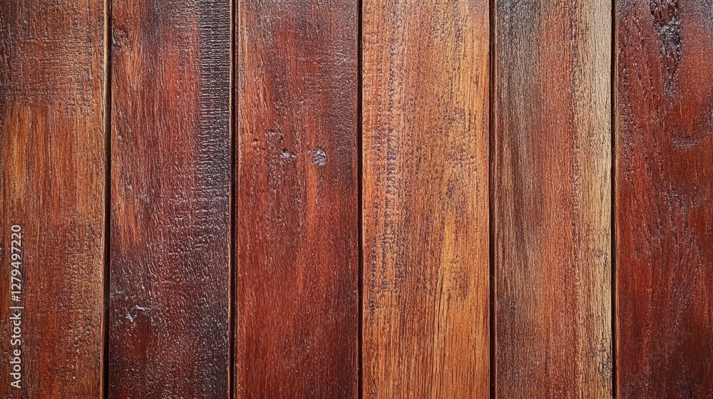 Close-up of rustic wooden planks with rich brown tones and natural grain patterns Close-up of rustic wooden planks with rich brown tones and natural grain patterns