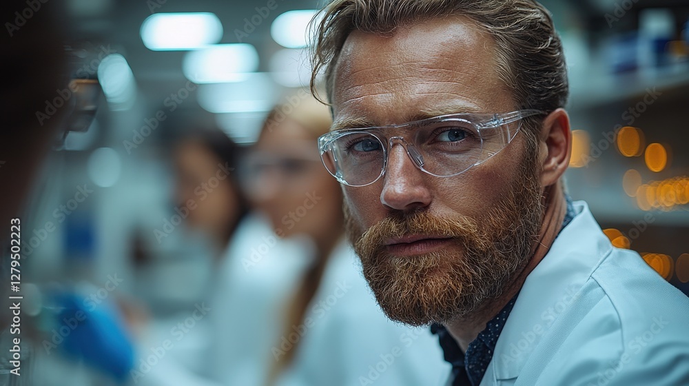 Scientist lab research team collaboration focus Scientist lab research team collaboration focus