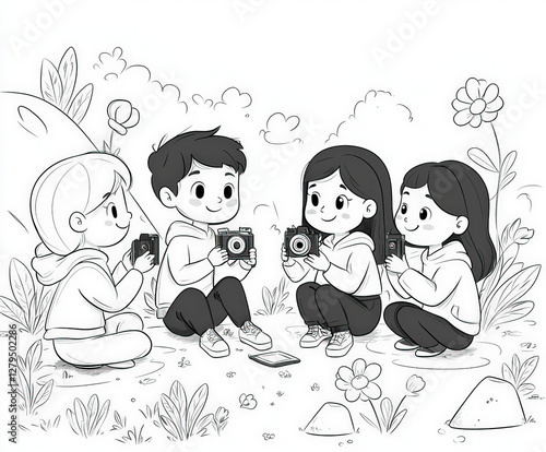 A scene of friends taking p...