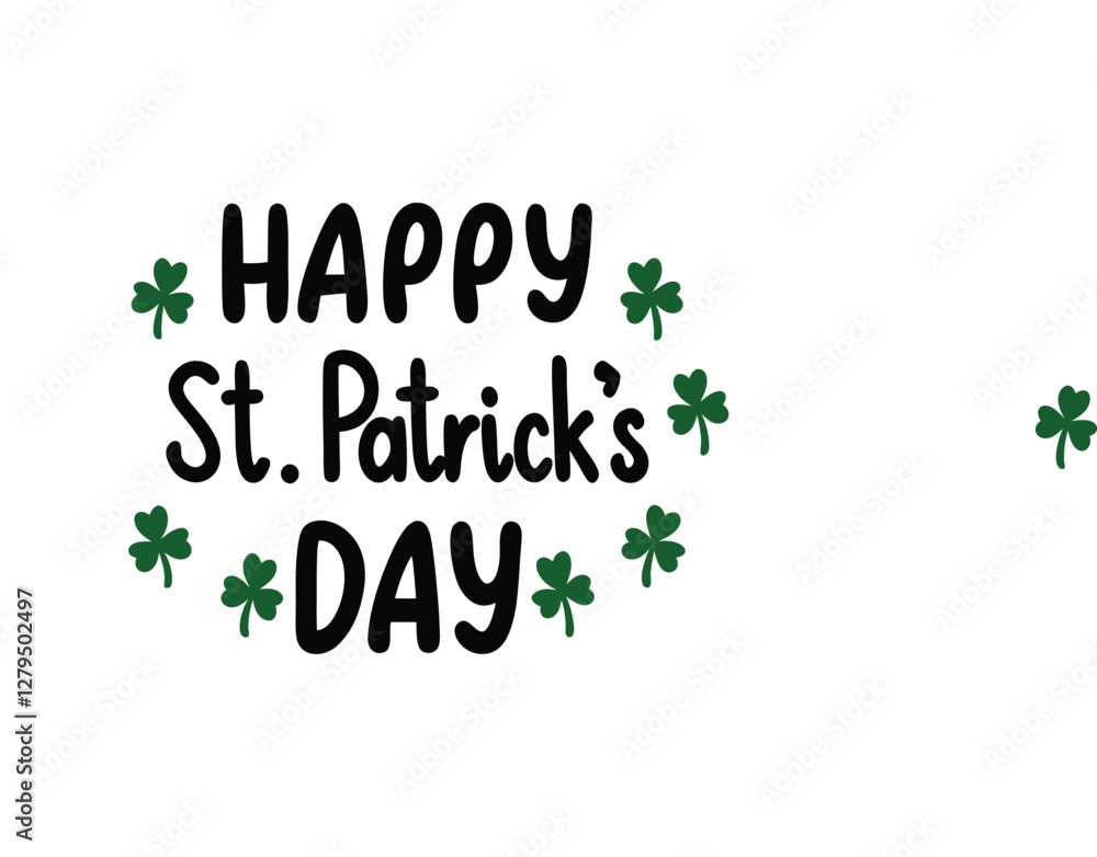 Fototapeta premium Happy St Patricks Day Typography Vector green clover leaf