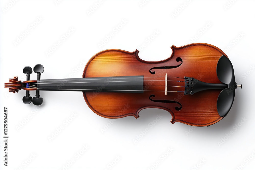 Fototapeta premium Timeless viola displayed on a plain white surface