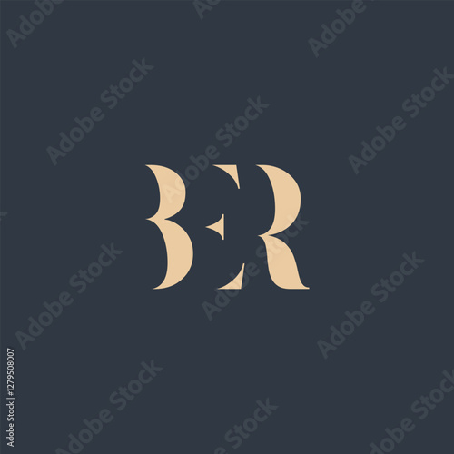 BER abstract letter logo design. This logo is designed by three abstract letters.