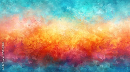 Wallpaper Mural A vibrant abstract background featuring hues of orange, blue, and red, creating a dynamic and colorful atmosphere. Torontodigital.ca