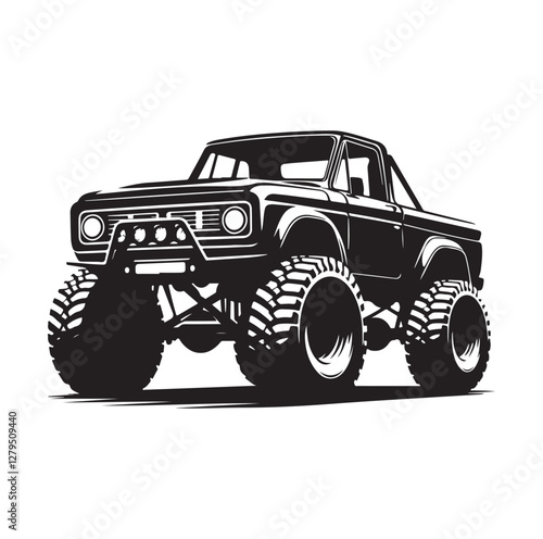 offroad racing truck silhouette vector illustration
