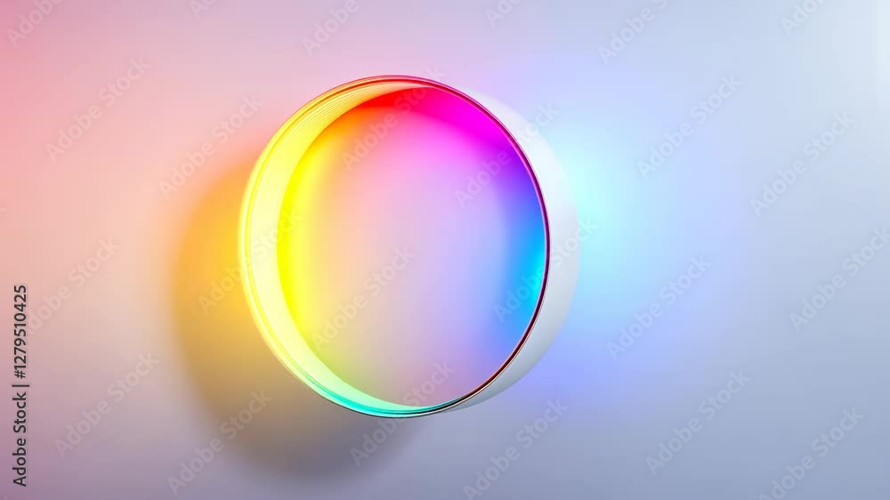 Abstract glowing circular shape displaying vibrant colorful gradients and dynamic lighting effects Abstract glowing circular shape displaying vibrant colorful gradients and dynamic lighting effects