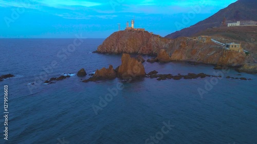 Aerial view of the Mermaid Reef, Cabo de Gata-Níjar Natural Park, Almeria, Andalusia, Spain