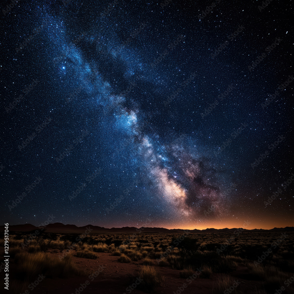 Nighttime desert sky illuminated by the Milky Way, vast open landscape, crisp starry sky, deep blue hues, cinematic astrophotography, ultra-HD sharp textures, breathtaking 8K realism Nighttime desert sky illuminated by the Milky Way, vast open landscape, crisp starry sky, deep blue hues, cinematic astrophotography, ultra-HD sharp textures, breathtaking 8K realism