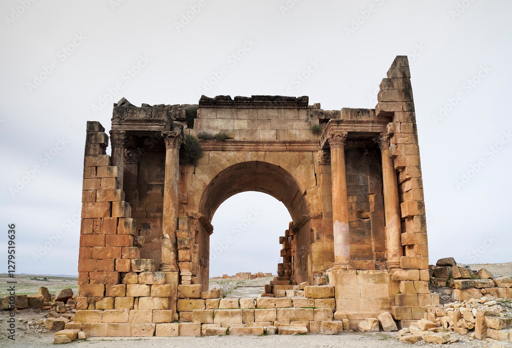 l'area archeologica dell'antico presidio militare romano di Ammaedara nei pressi della cittadina di Haidra,Tunisia l'area archeologica dell'antico presidio militare romano di Ammaedara nei pressi della cittadina di Haidra,Tunisia