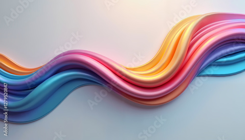 Colorful flowing abstract wave design with soft gradients and smooth textures. A modern and vibrant composition for artistic and decorative backgrounds.