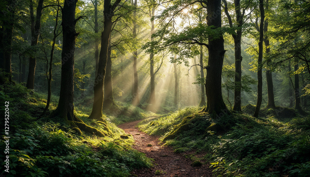 Naklejka premium morning in the woods