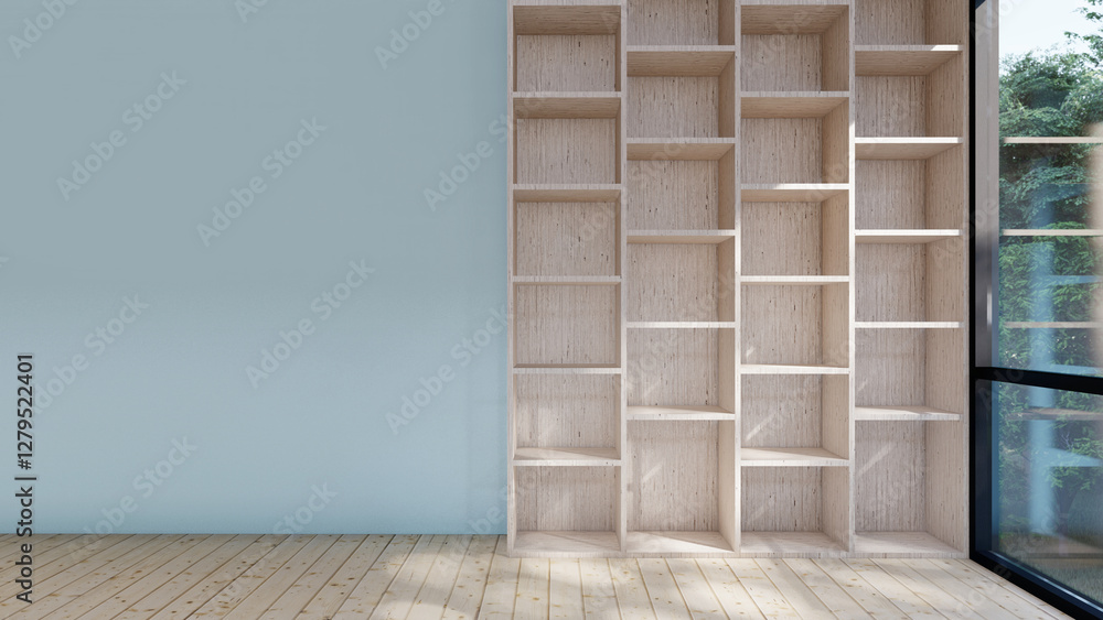 Obraz premium empty interior room shadow wall space background mock up architecture sunlight. empty home modern window light floor design apartment white house indoor. blank minimal concept backdrop bright clean.