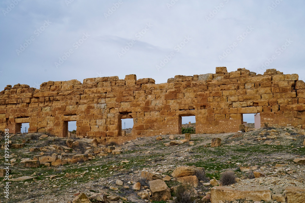 l'area archeologica dell'antico presidio militare romano di Ammaedara nei pressi della cittadina di Haidra,Tunisia l'area archeologica dell'antico presidio militare romano di Ammaedara nei pressi della cittadina di Haidra,Tunisia