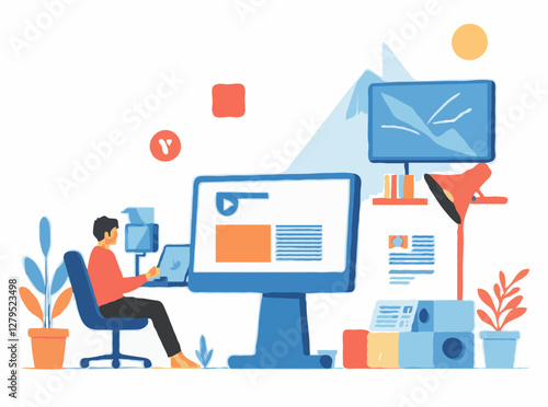 Contemporary Vector Illustrations for Media Content
