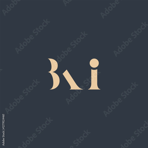 BKI abstract letter logo design. This logo is designed by three abstract letters. photo