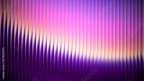 Ribbed fractal glass texture effect with bright dreamy gradient of purple pink and futuristic elegant mysterious look. Bold dynamic design blending bright colors and geometry. Vector illustration