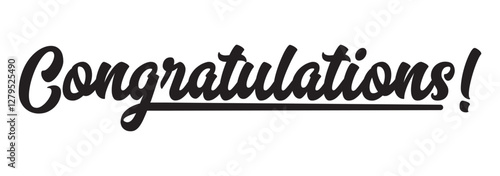 Congratulatory text. Congratulations lettering and congrats calligraphic inscription for celebration posters. Handwritten words vector set