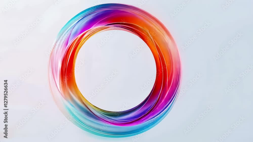 Vibrant Spectrum Ring, A Seamless Looping Animation of Abstract Light and Color Vibrant Spectrum Ring, A Seamless Looping Animation of Abstract Light and Color