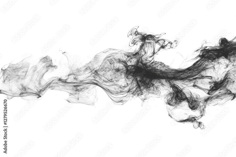 Abstract black and white smoke flowing gracefully Abstract black and white smoke flowing gracefully