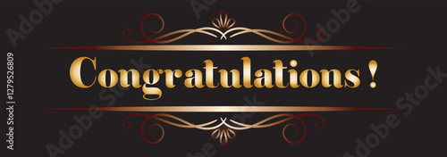 Cursive Typographic Template of Congratulations. Beautiful Calligraphy of Congratulations. Editable Illustration.