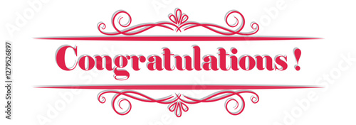 Cursive Typographic Template of Congratulations. Beautiful Calligraphy of Congratulations. Editable Illustration.