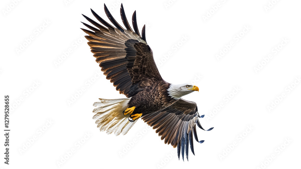 Majestic bald eagle soaring through the sky Majestic bald eagle soaring through the sky