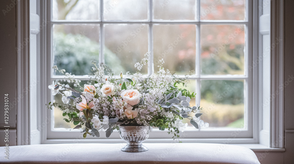Floral arrangement with winter or early spring botanical plants and flowers idea Floral arrangement with winter or early spring botanical plants and flowers idea