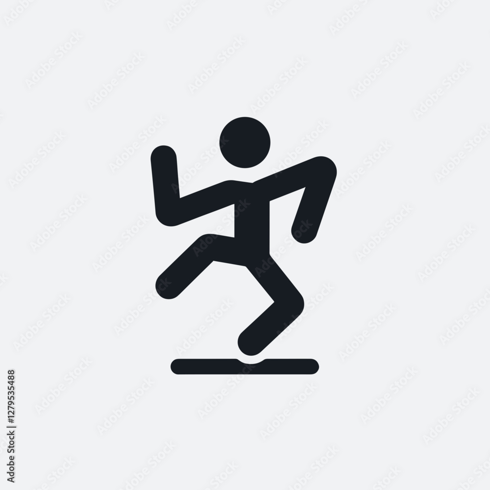 Running stick figure on light gray background Running stick figure on light gray background
