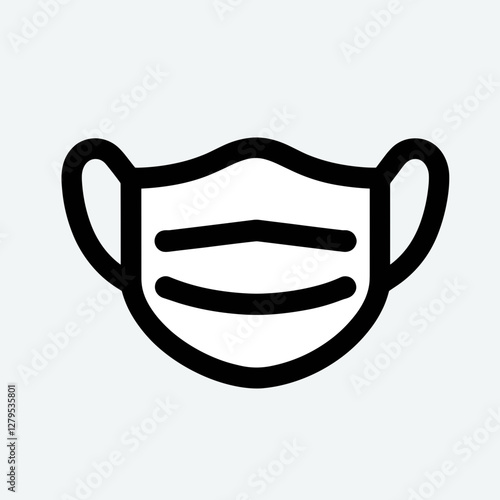 Medical face mask illustration on light background