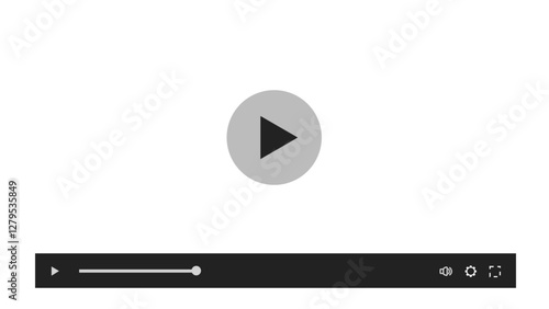 Video player shape, empty mockup video player frame, broadcasting vector illustration