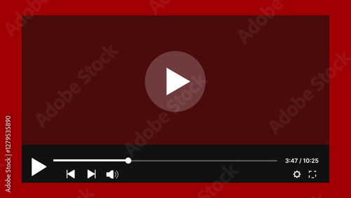 Flat video player template for web and mobile apps.