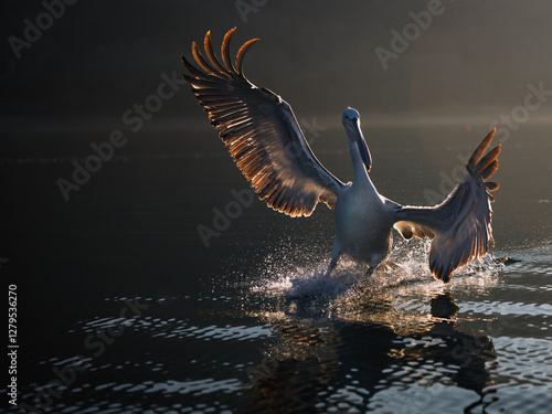 Dalmatian pelican at Lake Kerkini, Greece from January 2025