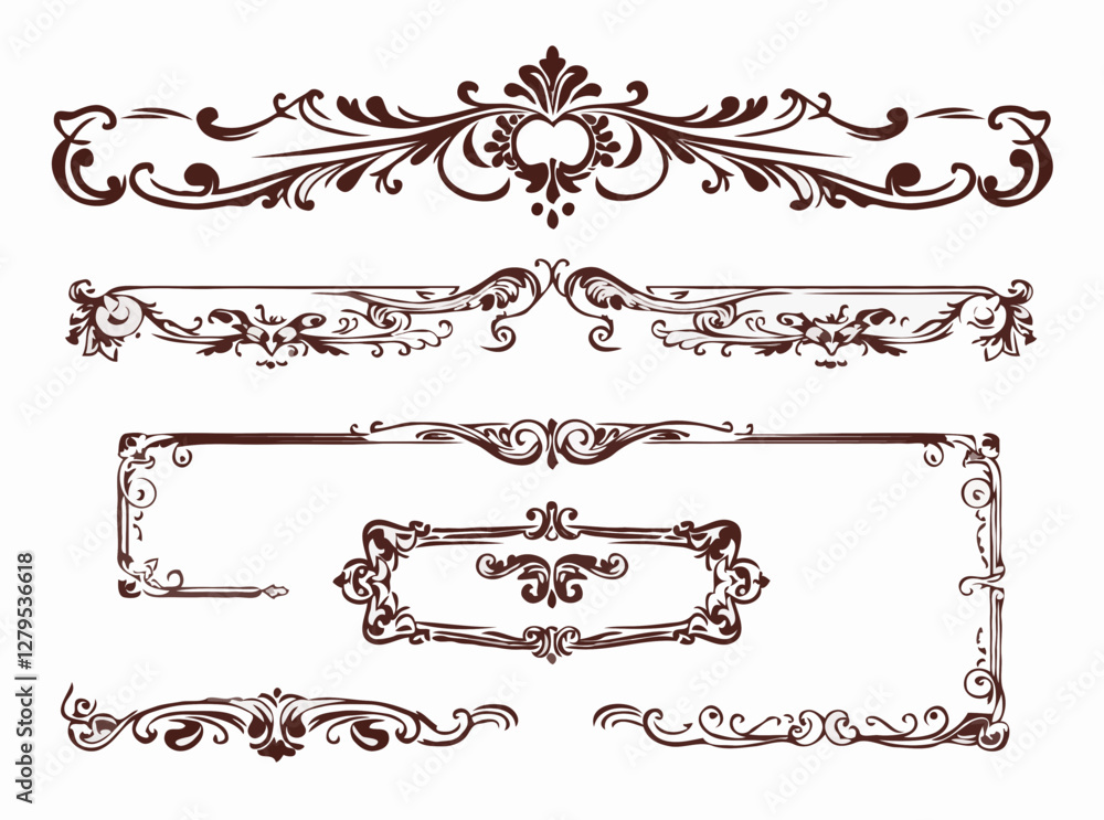 Obraz premium Antique Borders and Frames for Publishing Projects