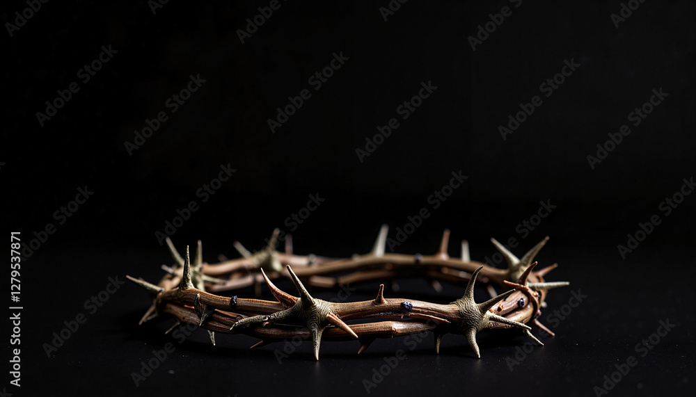 Crown of Thorns on a Dark Background