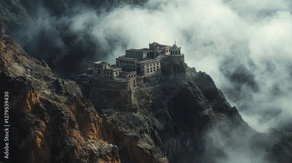 Fototapeta premium Misty Mountaintop Ruins