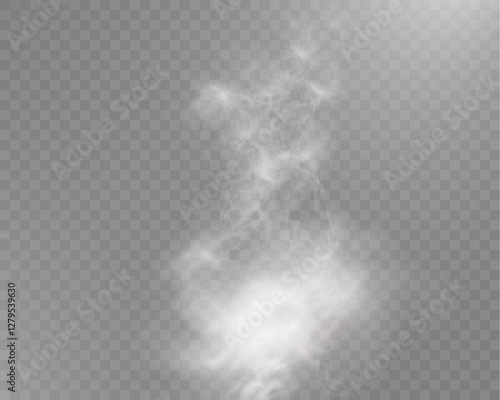 Realistic smoke effect, transparent fog overlay, wispy vapor texture, soft mist background, swirling haze.