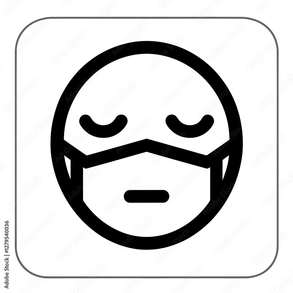 Relaxed person wearing a mask with eyes closed Relaxed person wearing a mask with eyes closed