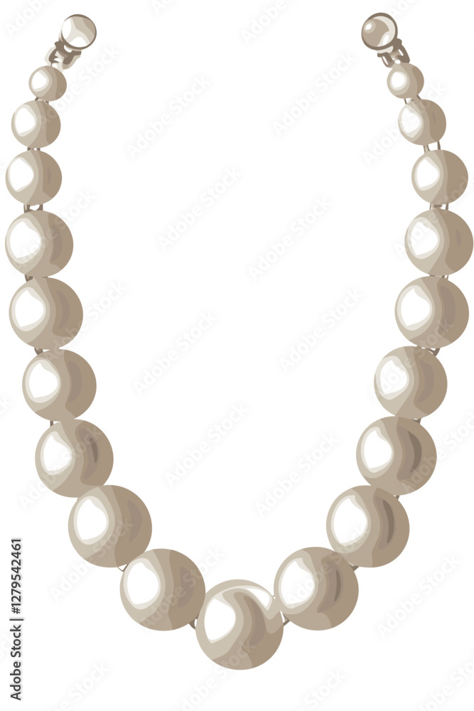Obraz premium Beautiful Pearl Beads Necklace Pearls Bead Isolated On White Background