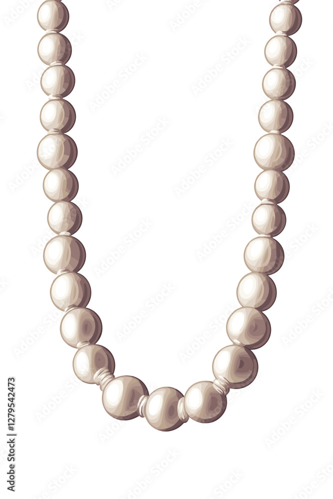 Obraz premium Beautiful Pearl Beads Necklace Pearls Bead Isolated On White Background