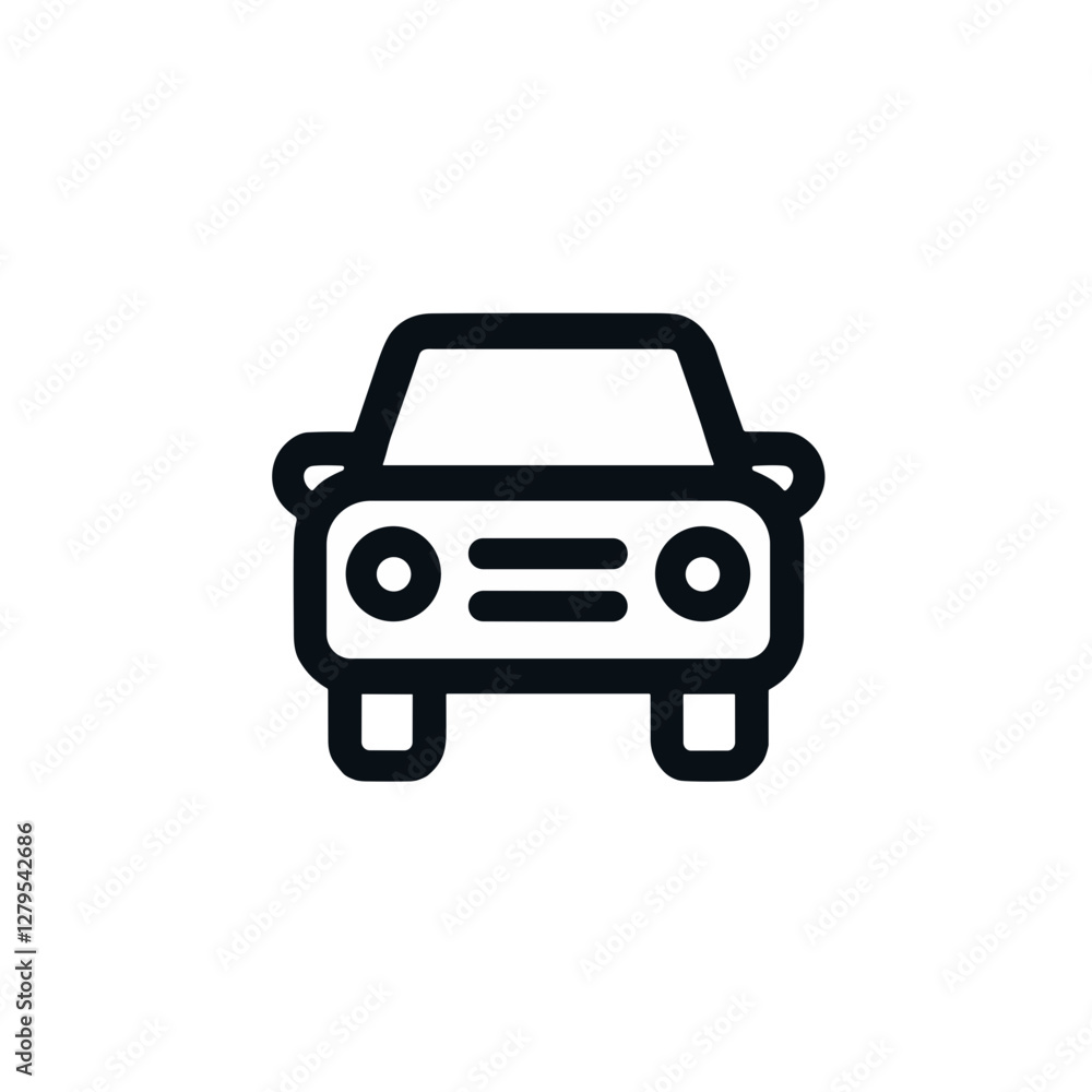 Simple car icon against white background Simple car icon against white background