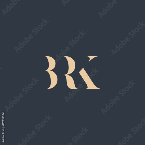 BRK abstract letter logo design. This logo is designed by three abstract letters.