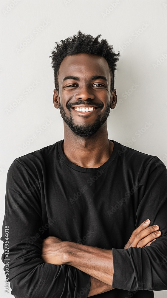 Fototapeta premium portrait of a black young man smiling