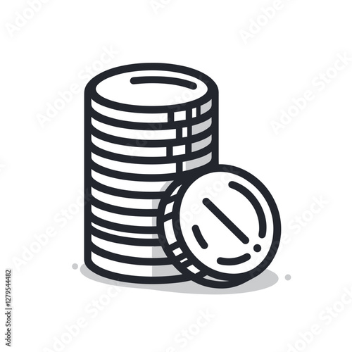 Stack of coins on a light background